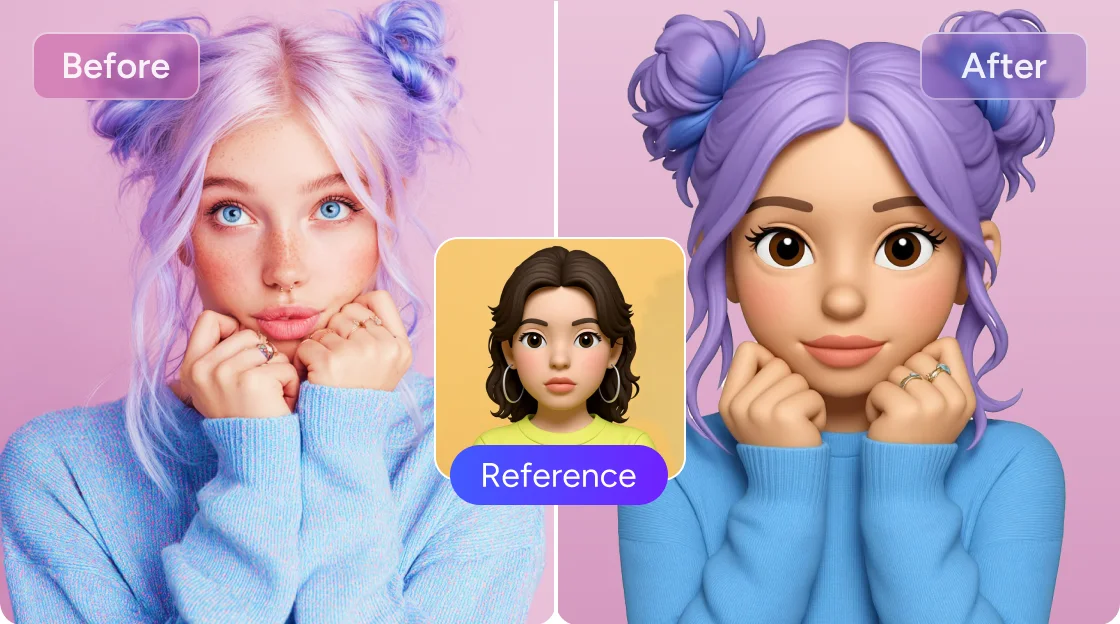 나노 바나나 AI로 참고 이미지의 스타일을 소녀 초상화에 적용하기