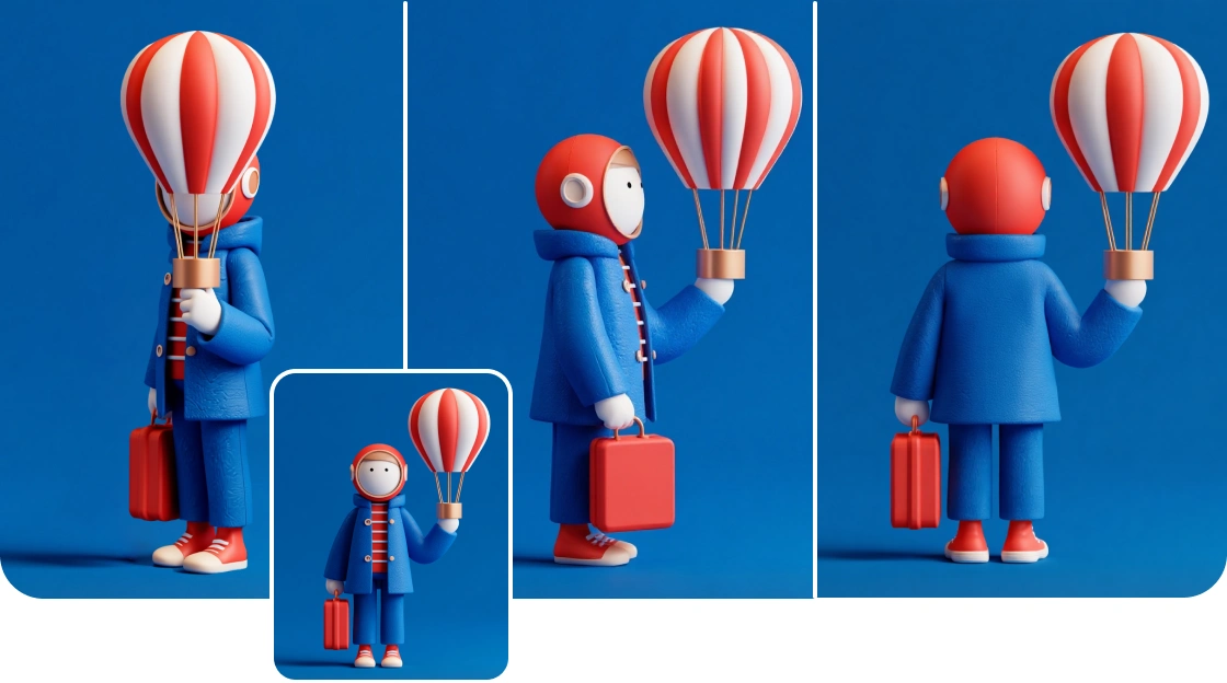 나노 바나나 AI로 업로드한 이미지의 일관성을 유지하며 세 가지 뷰 생성하기