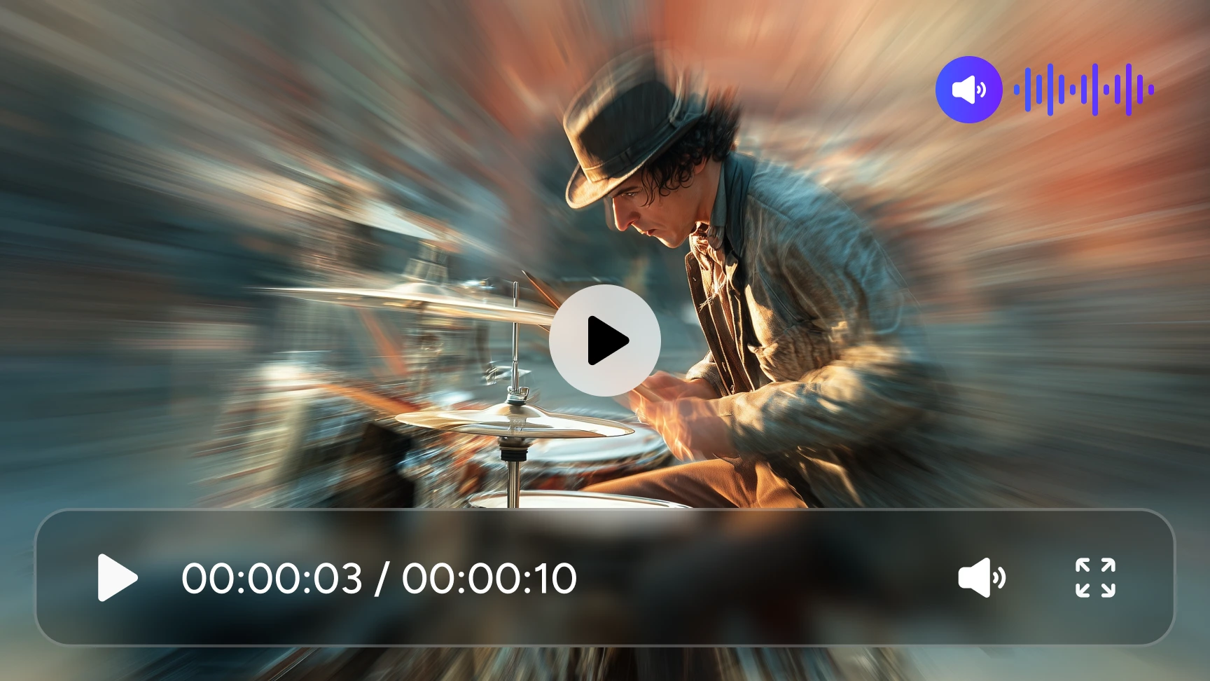 使用 seedance 1.5 ai 影片生成器，創作了一段紳士打爵士鼓的影片並同步音訊