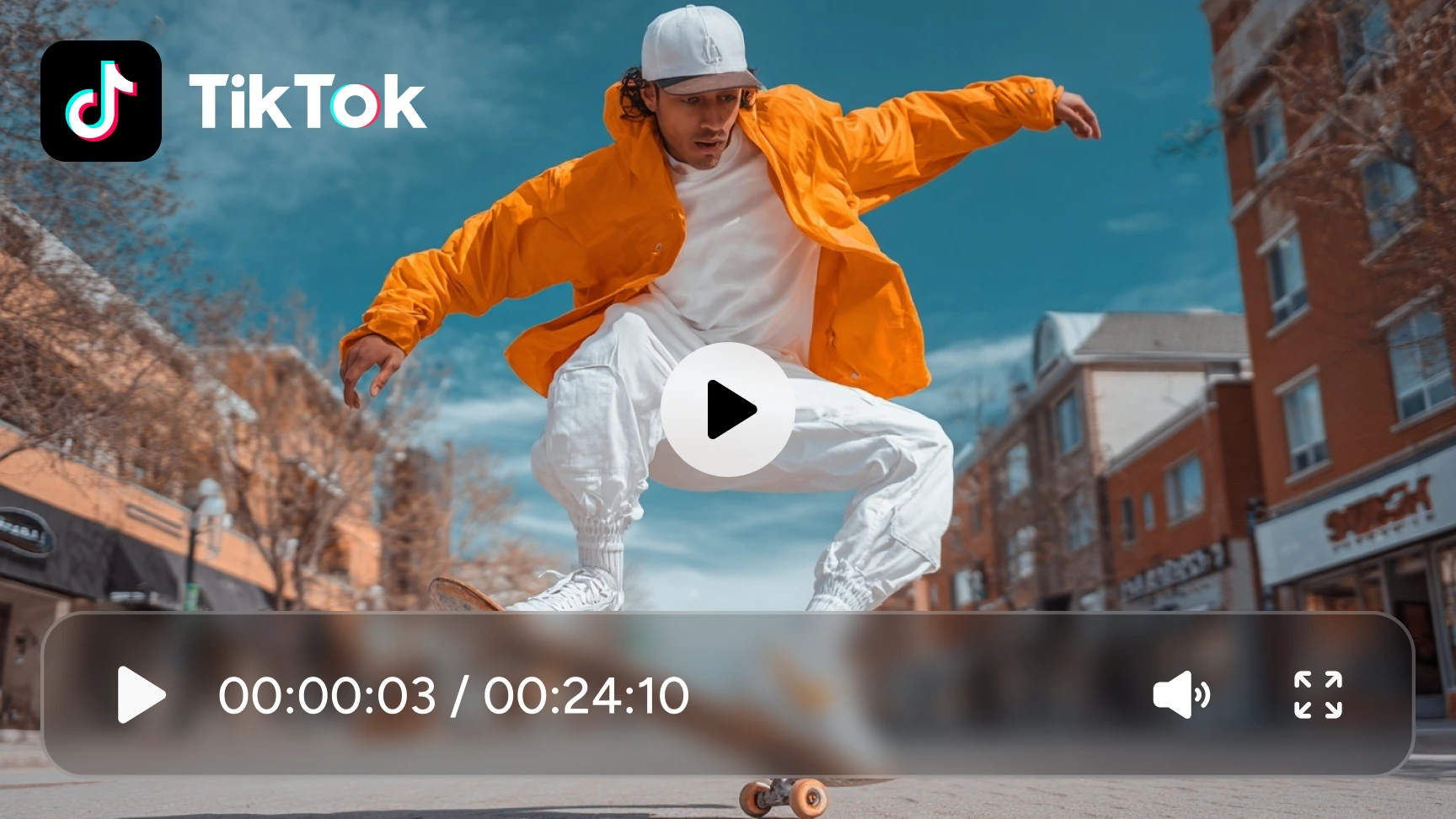 ai tiktok generator created skateboarding video