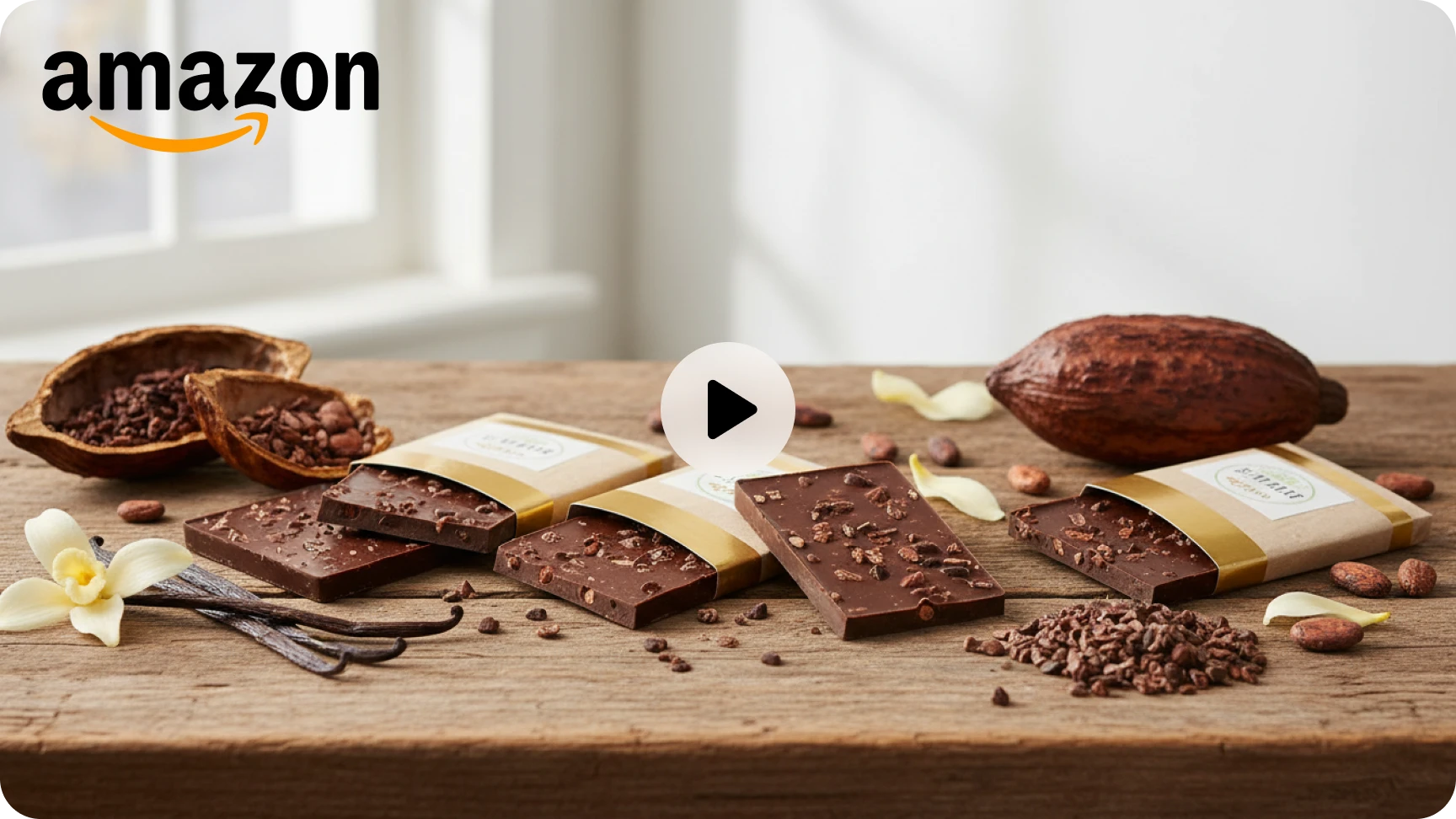 由 AI 行銷影片製作工具生成的亞馬遜巧克力產品影片