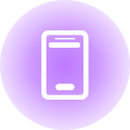 light purple icon with smartphone mark