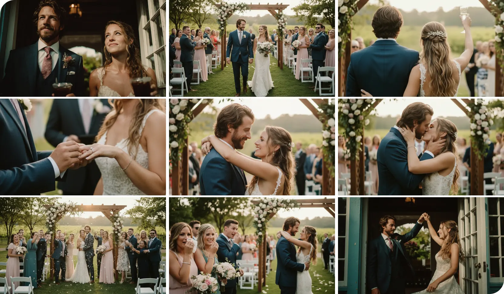 using kling 3.0 generted ai video frames of a couple's wedding
